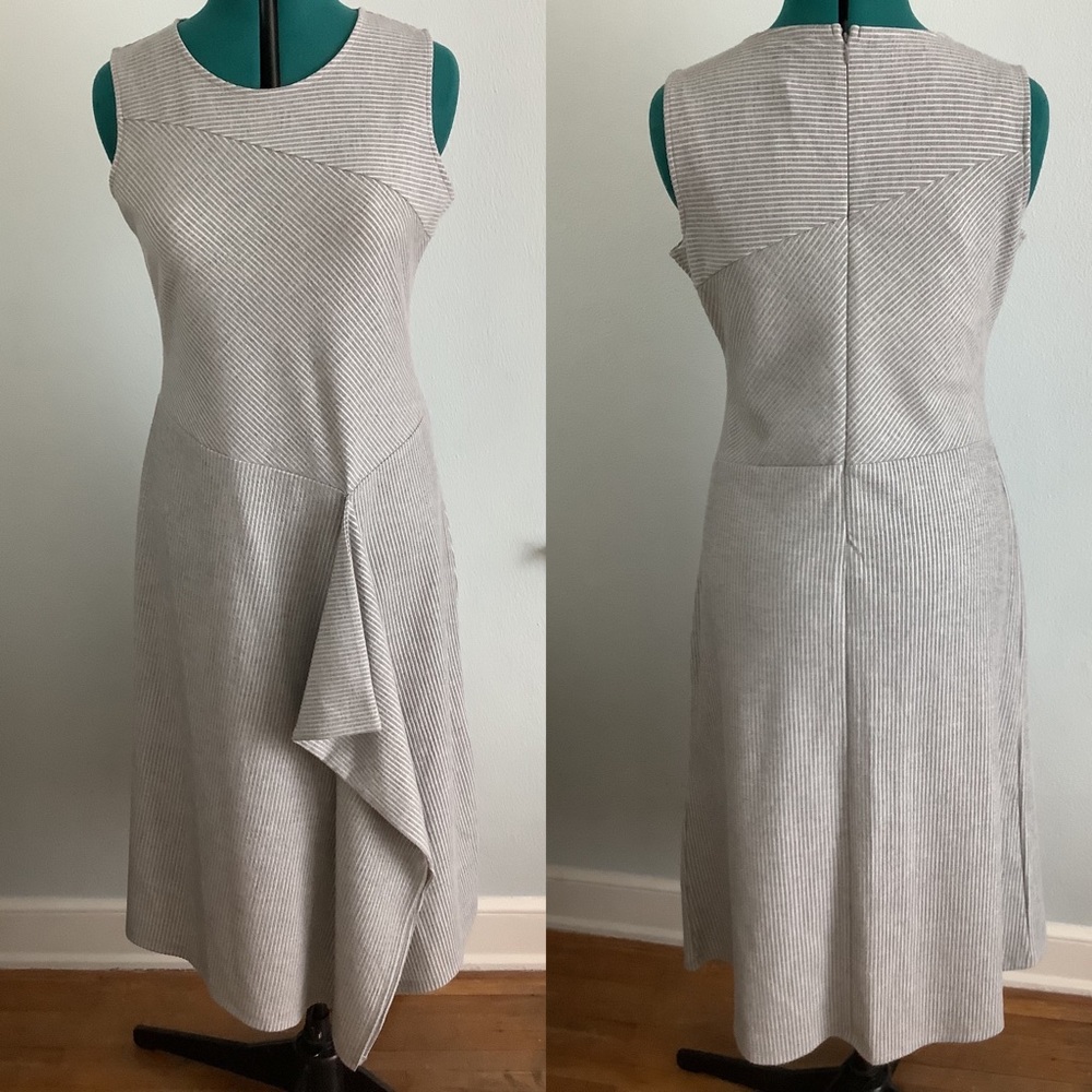 Calvin Klein NWT Grey/White Dress M/M Asymmetrical